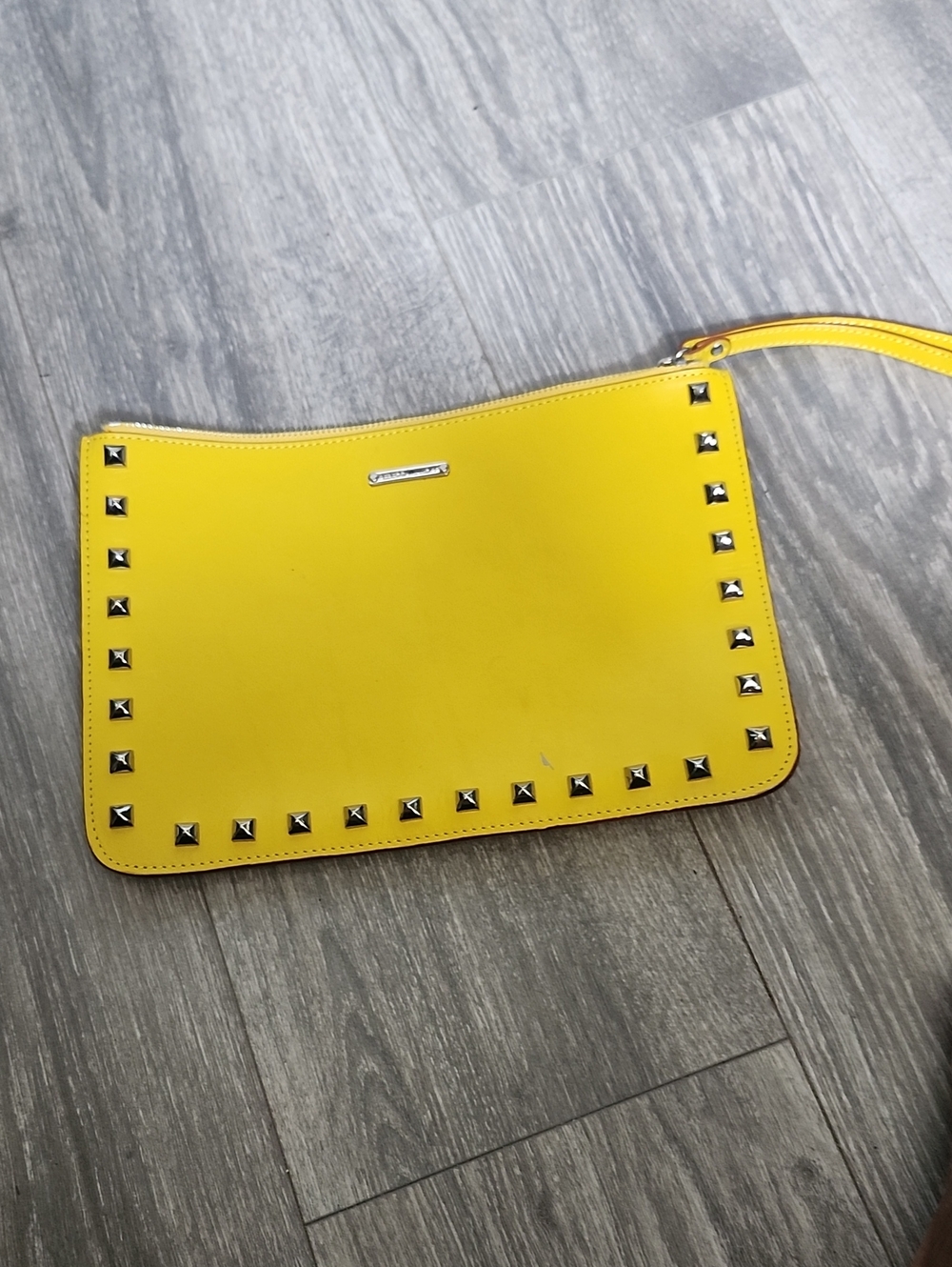 Rebecca Minkoff Yellow Studded Wristlet Clutch